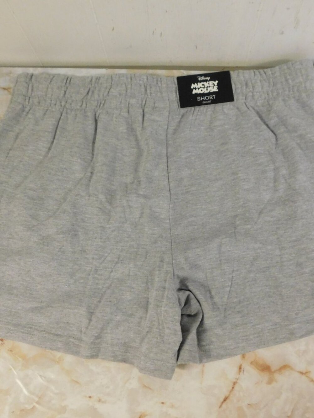 Mickey Mouse Cotton Blend Shorts in Gray with Embroidered Design NEW sz M